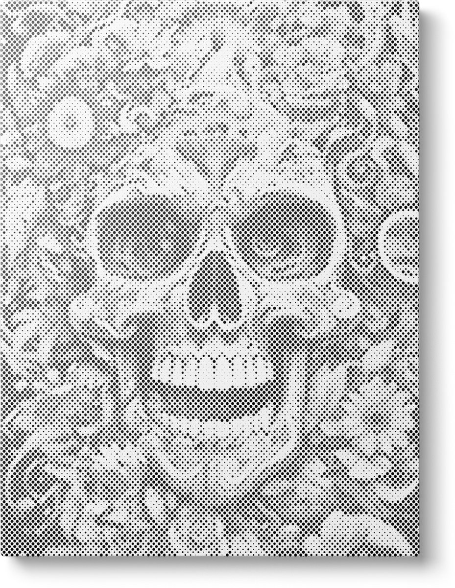 Doodshoofd | Stippelschilderij | 30x40cm | Dot painting | Oh My Dotz | Dots stippen | Diamond painting & Schilderen op nummer alternatief | Sinterklaas | Kerst